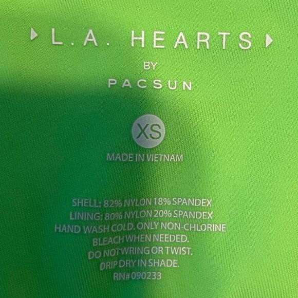 LA Hearts PacSun Summerland Binded Bikini Top Neon Green Ribbed Knit Pull-Over X - Picture 6 of 7